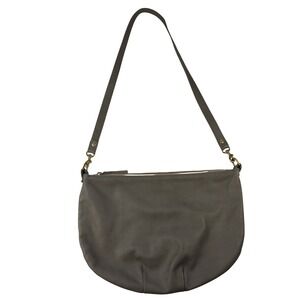Clare V Moyen Messenger Taupe Leather Crossbody Slouchy Bag